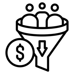 Sales Funnel Icon Element For Design