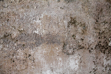 cement wall corroded with holes eroded by rainwater