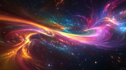 Naklejka premium Cosmic Light Trails Nebula Swirls 7