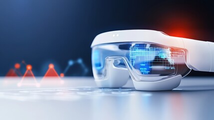 Innovative technology showcase smart glasses futuristic lab product display high-tech environment close-up view augmented reality concept