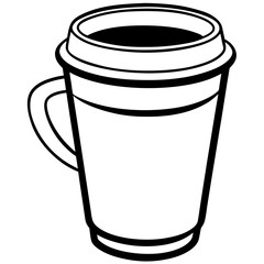 Minimalist Coffee Cup Line Art Vector Design
