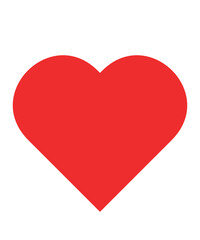 Red Heart Shape Symbol for Love and Romance on White Background