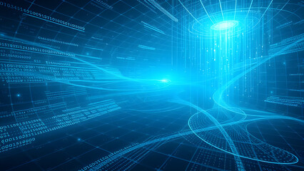 Fractal realms' dynamic light patterns create a virtual reality backdrop