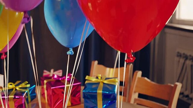 colorful balloons in the air