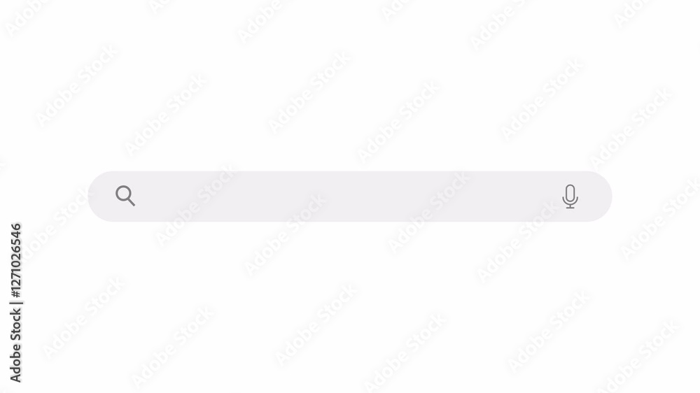 Wall mural animated search bar with alpha channel, internet browsing search bar button animation, search bar an