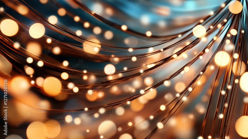 Aufkleber Elegant and Vibrant Background with Glowing Lights and Bokeh Effect