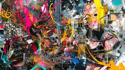 Abstract Collage of Colors and Shapes