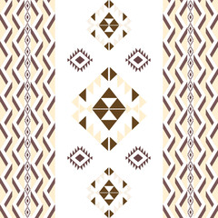 Fototapeta premium Brown seamless African, Navajo, native American pattern ethnic ornament on the carpet. Aztec style. Tribal motif. Vector illustration for wallpaper, curtains, and textiles.
