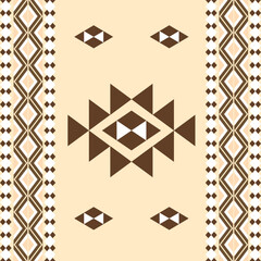 Brown seamless African, Navajo, native American patterns. Ethnic ornament. Aztec style. Tribal motif. Vector illustration for carpet, edge, wallpaper, curtains, and textiles.