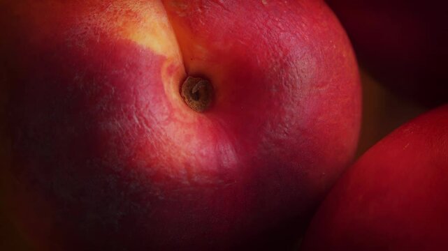 Rich colour peach in close up stock footage