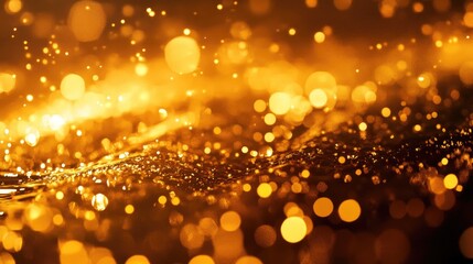 Luminous gold abstract design, shimmering particles creating elegance
