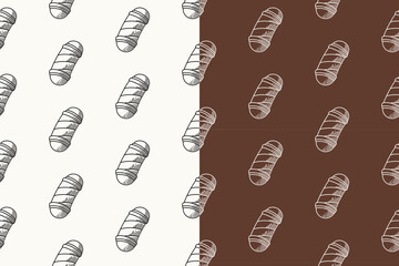 barber light pole signage doodle seamless pattern on brown white background set. barber lamp pole engraving pattern background. retro barber pole sign background for barbershop merchandise