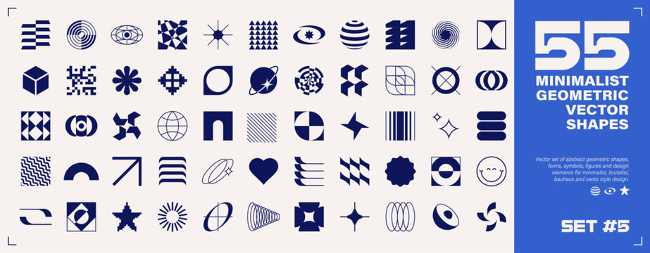 55 MINIMALIST GEOMETRIC VECTOR SHAPES Set 5