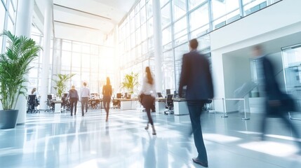 Fototapeta premium Modern office bustling activity