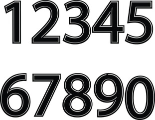 Create a 3D vector silhouette number design