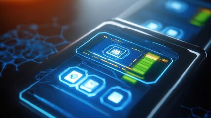 Exploring innovative technology interfaces in a futuristic digital environment