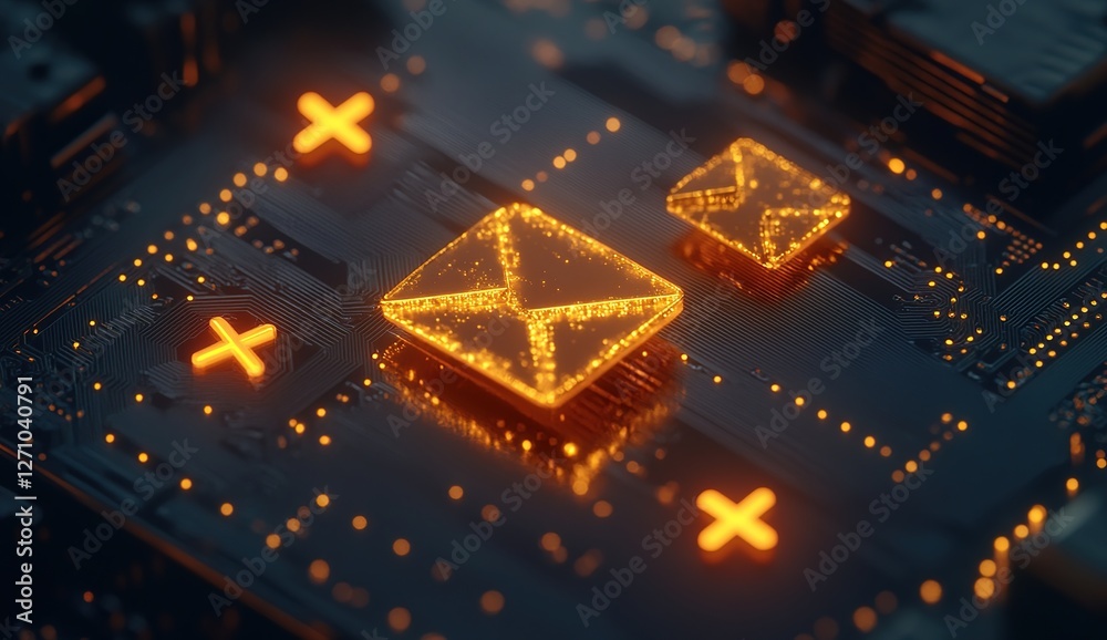 Poster digital email transmission: network data flows securely and efficiently on circuit boards