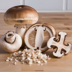 Mushroom Collection: Whole, Sliced & Close-Up Detail