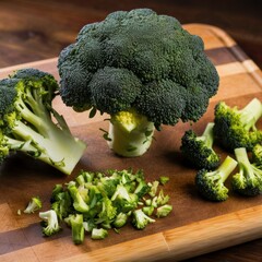 Fresh Broccoli: Whole Head, Halved & Close-Up Detail