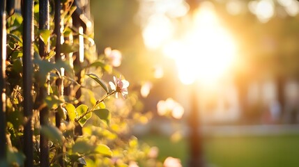 Obraz premium Breathtaking flower blossoms illuminated by warm sunlight in a serene garden : Generative AI