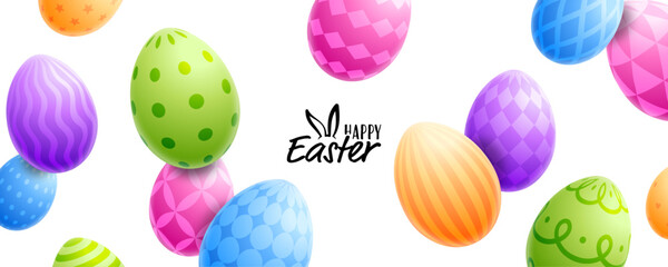 Easter banner, Easter egg card, painted eggs background