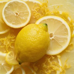 Lemon Display: Whole, Halved & Slices