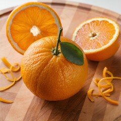 Orange Arrangement: Whole, Halved & Close-Up