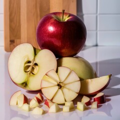 Red Apple Slices: Fresh & Juicy Close-Up