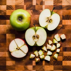 Fresh Apples: Whole, Halved & Close-Up