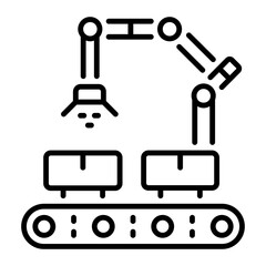A line style icon of conveyor belt 