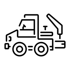 A line style icon of construction vehicle 
