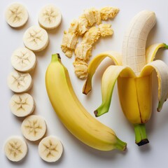 Banana Presentation: Whole, Peeled & Sliced