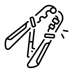 Crimping tool icon in line style 