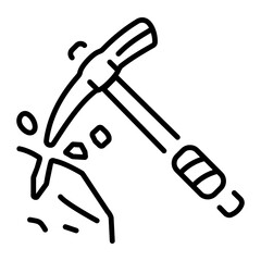 Mining icon in linear style 