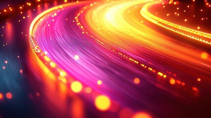 A dynamic swirl of lights creating a beautiful motion blur effect in a darkened background