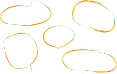 orange green decorative doodle hand drawn art speech bubbles