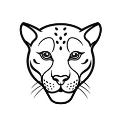 leopard head vector on white background