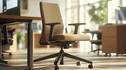 Beige Office Chair in Modern Workspace