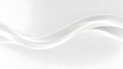 Obraz premium A white plastic spoon's curved shape creates a wave-like design against a clean white backdrop