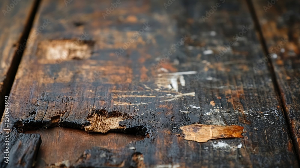 Poster weathered wooden surface with visible scratches and texture details : generative ai