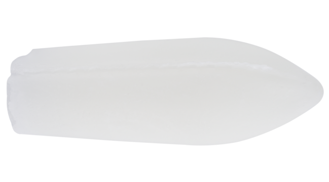 Suppository rectal for anal or vaginal use isolated on a transparent background. Completely in focus. Focus stacking. Medical candle.