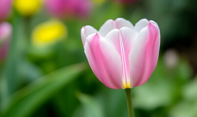 A pink and white tulip, Generative AI