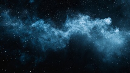 Fototapeta premium A vibrant blue abstract form set against a dark, textured black and blue backdrop, featuring a futuristic dynamic noise texture, ideal for poster covers and web banners