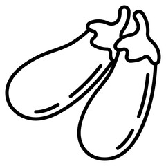 eggplant vector icon. Vegetable icon line style. perfect use for logo, presentation, website, and more. modern icon design outline style