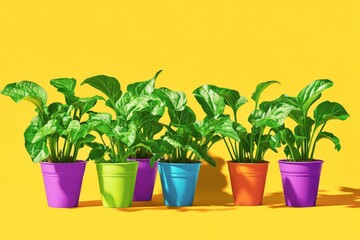 Cheerful Eggplant Cluster in Pots
