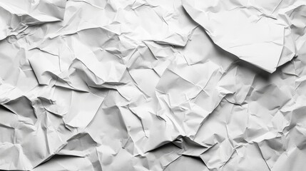 Obraz premium Featuring delicate creases, subtle imperfections, and a natural textured look, this crumpled white paper texture serves as a perfect versatile digital background, graphic design element, or creative