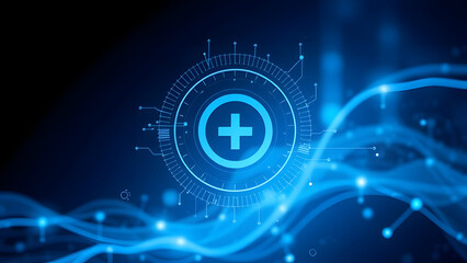 Futuristic blue tech background with binary code