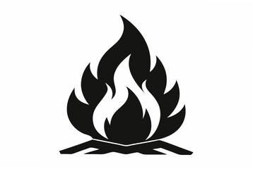 bonfire silhouette vector illustration