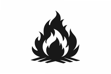 bonfire silhouette vector illustration