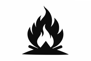 bonfire silhouette vector illustration